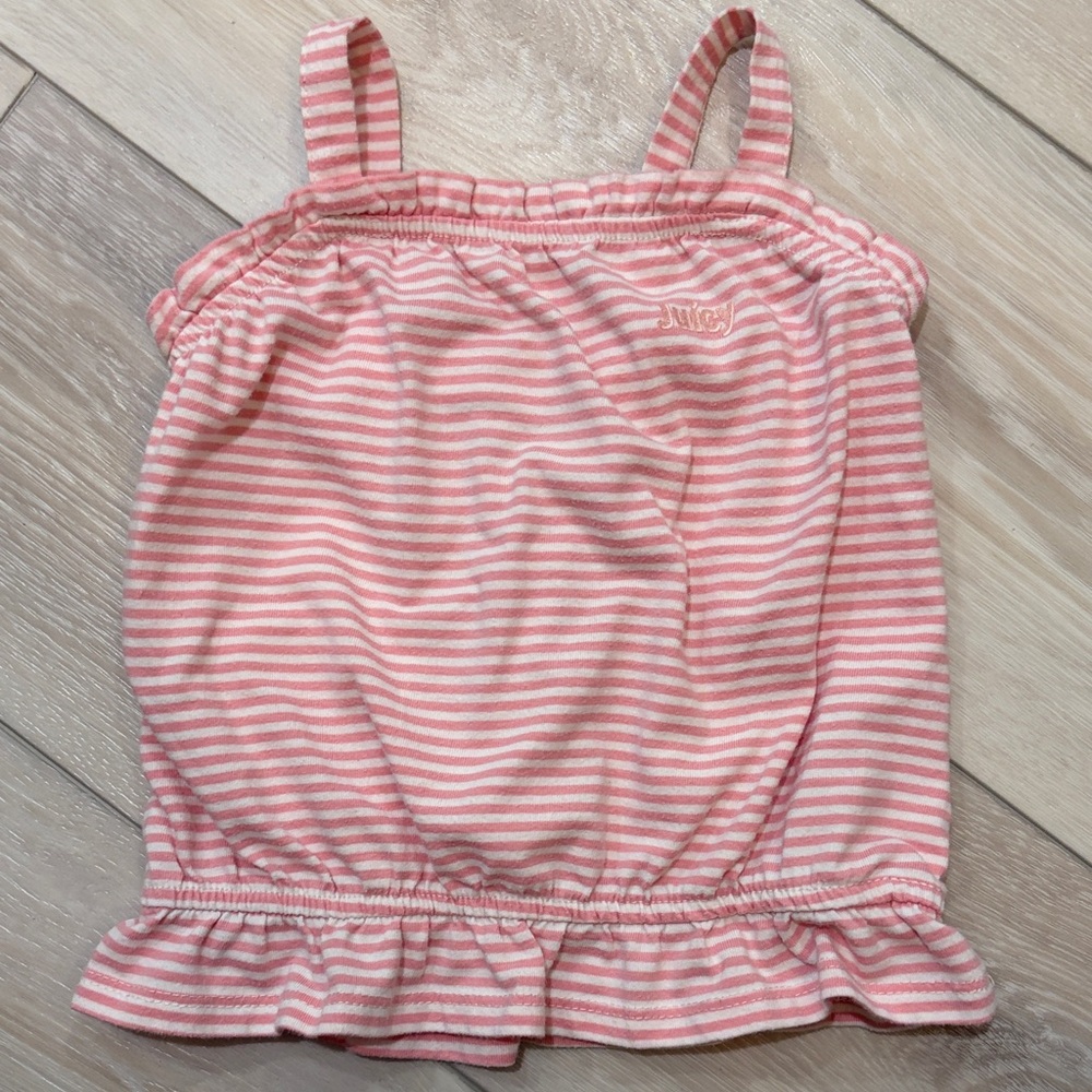 Juicy Couture Kids Pink and White Striped Camisole